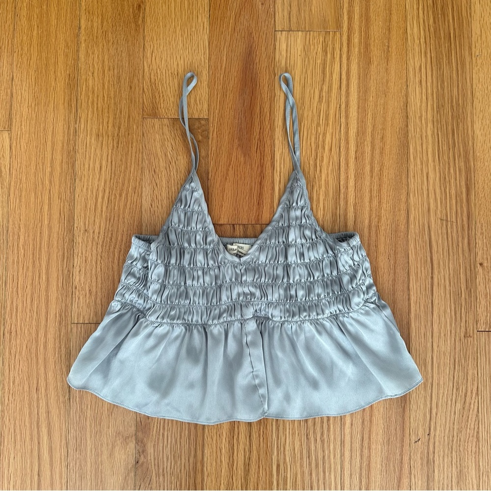 Urban Outfitters Light Blue Silk Ruched Top - XS